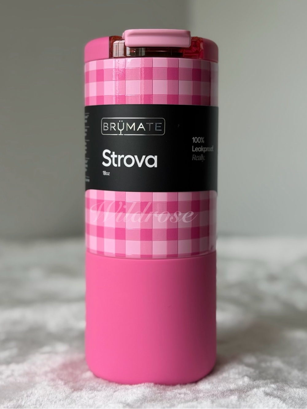 Brumate PINK GINGHAM STROVA Coffee Mug To Go Coffee